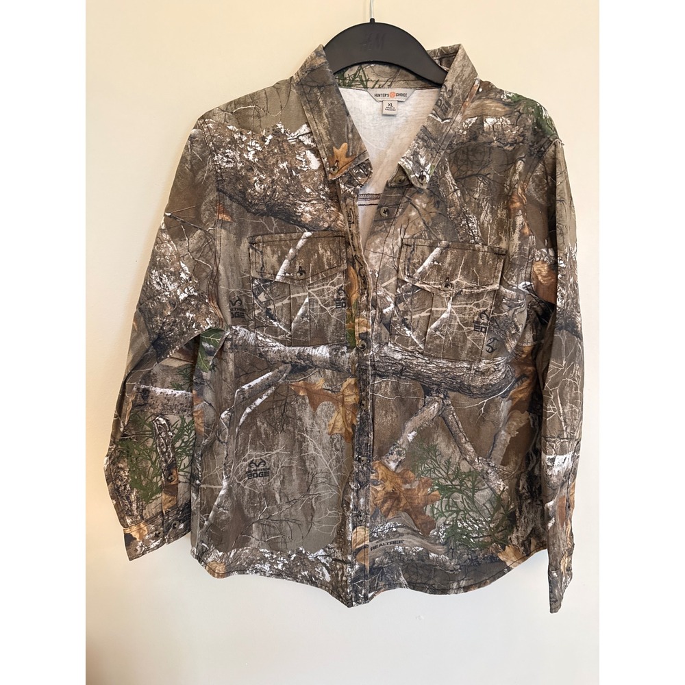 Hunters Choice Realtree Edge Camo Button Down Shirt Mens XL Long Sleeve Hunting